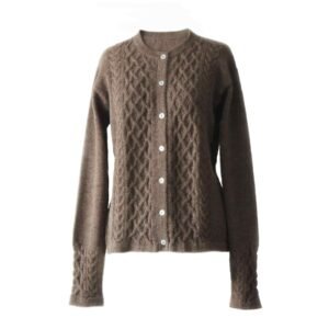01-2147-NN pfl knitwear producer wholesale cardigan with cable pattern, baby alpaca.