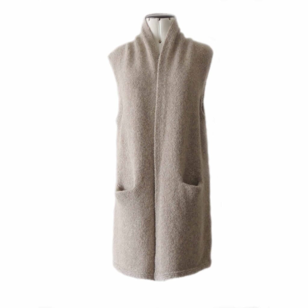21-2104-NN PFL knitwear waistcoat felted alpaca blend