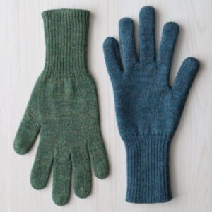 PFL knitwear gloves, baby alpaca reversible, two colors double knitted