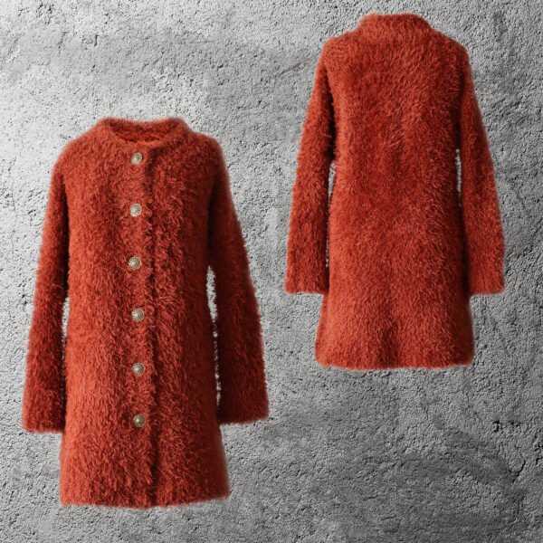22-1002 PFL knitwear Women's cardi-coat in cosy alpaca blend textured knit