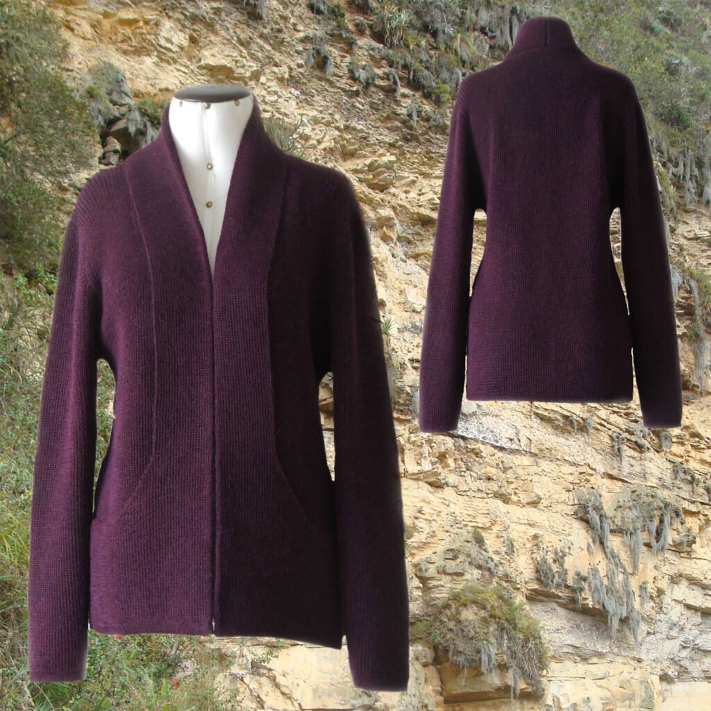01-2061-NN pfl knitwear wholesale Women's shawl cardigan with large pockets.