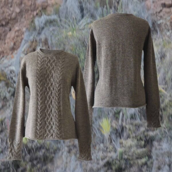 01-2123-NN pfl knitwear manufactor wholesale cardigan with cable pattern, baby alpaca / alpaca.