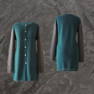 pfl knitwear peru wholesale manufacturer 01-2153-NN cardigan 100% alpaca with contrasting sleeves.