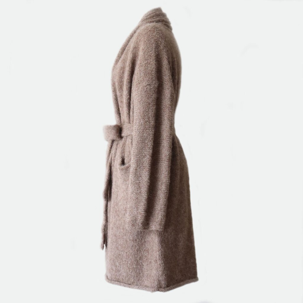 22-1003-NN pfl knitwear producer wholesale Cardi-coat / capote coat, Suri alpaca blend.