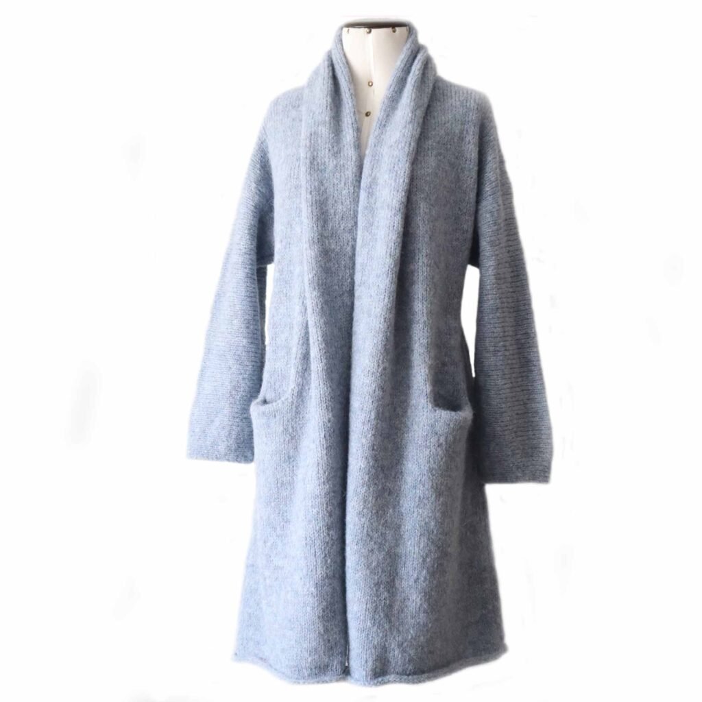 22-1009 pfl knitwear Cardicoat / capote coat 89% brushed alpaca blend, hooded, non hooded