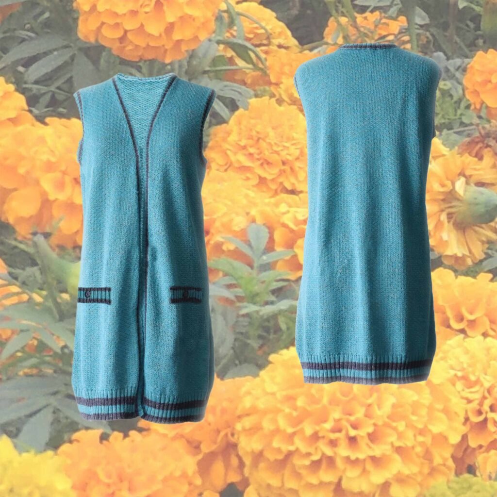22-1018-NN PFL knitwear women's waist coat baby alpaca - linen blend.