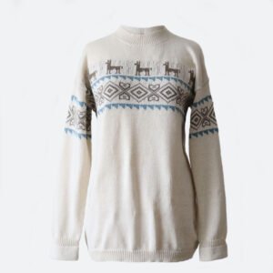 22-2003-01 PFL Knitwear producer wholesale sweater 80’s design with llama pattern