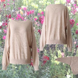 22-2006-NN PFL knitwear sweater baby alpaca - linen blend bat sleeves.