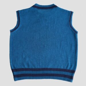 22-2011-NN PFL knitwear wholesale Waist coat 100% royal alpaca color blue, unisex