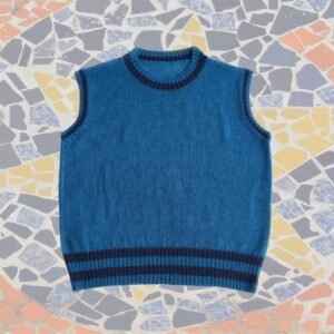 22-2011-NN PFL knitwear wholesale Waist coat 100% royal alpaca color blue, unisex