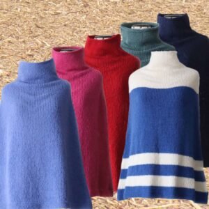 22-2305-01 PFL knitwear Poncho / collar scarf, brushed alpaca blend, to wear as poncho or as a scarf.