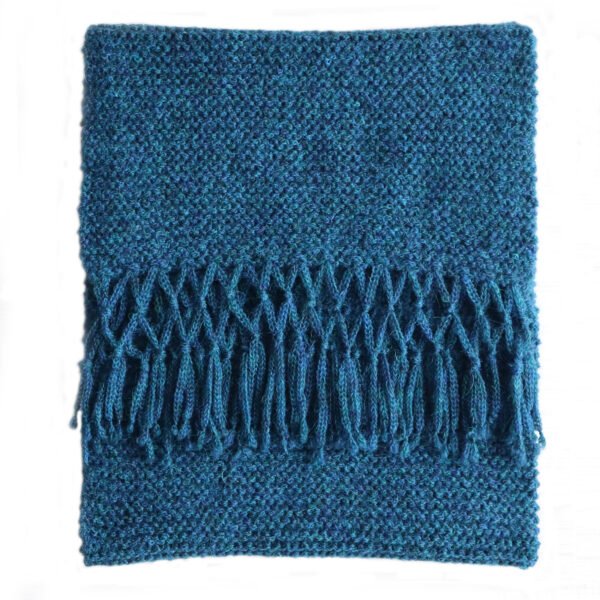 22-4101-NN pfl knitwear manufacturer wholesale Scarf alpaca blend hand knitted with knotted fringes.