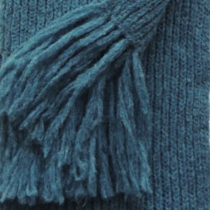 11-2084-NN pfl knitwear wholesale manufacturer scarf rib knitted in a soft alpaca blend with long fringes.
