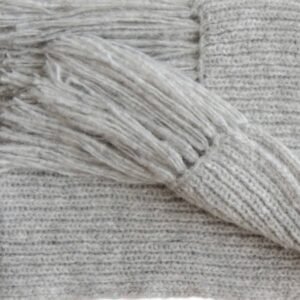 11-2086-NN pfl knitwear wholesale manufacturer scarf rib knitted in a soft alpaca blend with long fringes.