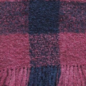 11-4004-NN pfl knitwear wholesale manufacturer throw / blanket alpaca blend bouclé with fringes handwoven.