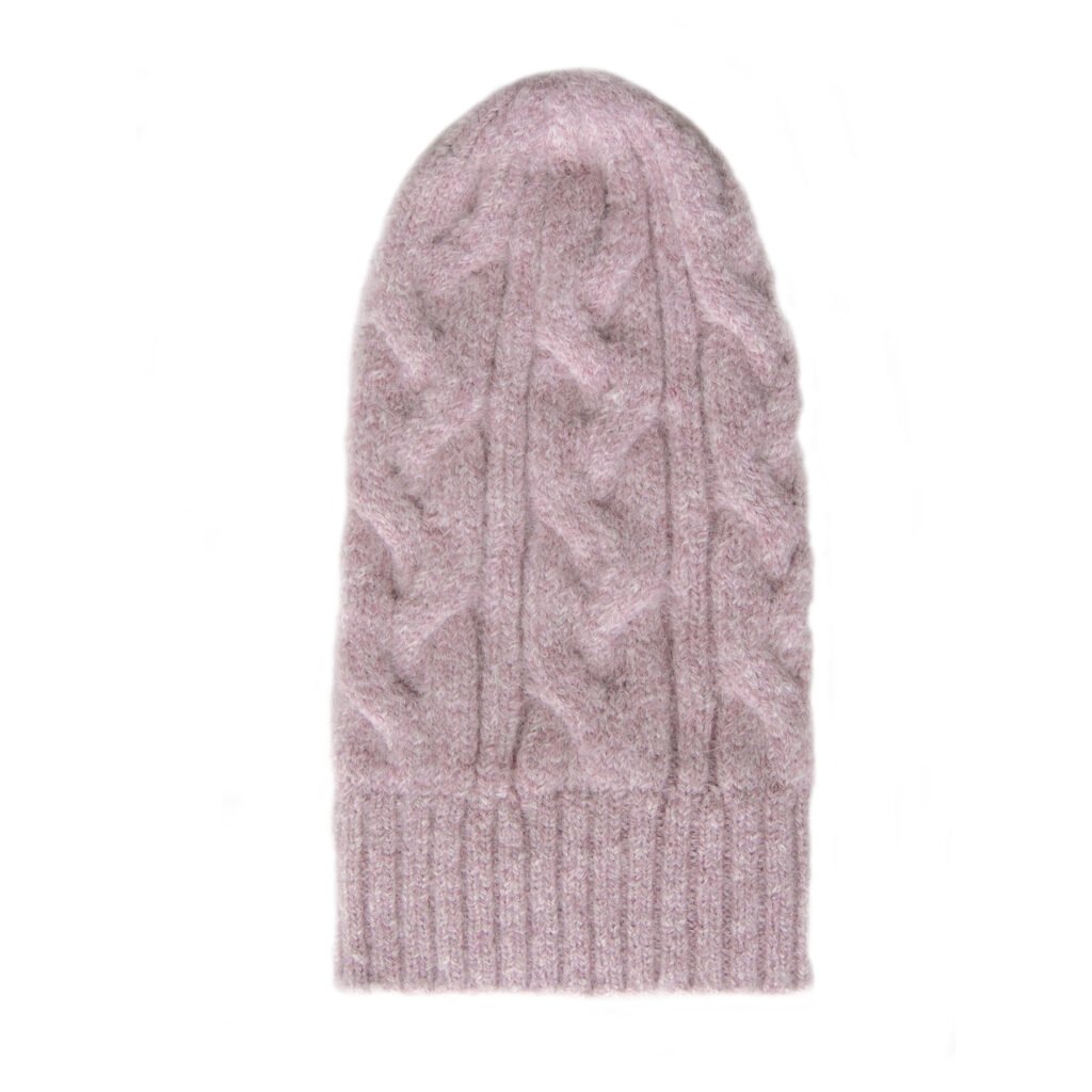 31-2055-14 pfl knitwear wholesale manufacturer Beanie - hat, felted alpaca blend with cable pattern.