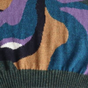 22-2007-NN pfl knitwear wholesal manufacturer sweater intarsia hand knitted, 100% alpaca.
