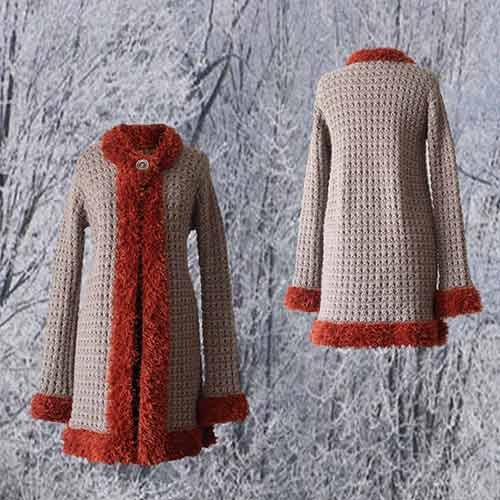 PFL knitwear producer wholesale Cardigan baby alpaca with contrasting edges, one button closure color taupe / orange